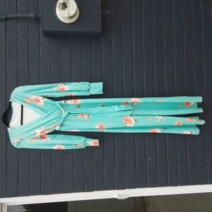 "No Brand" Small Nylon Floral Belted Jumpsuit